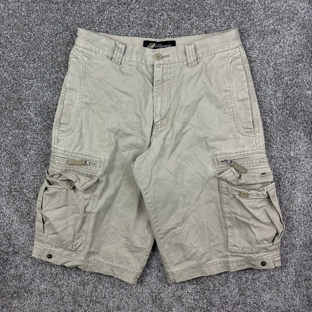 Vintage Y2K Lee Pipes Cargo Shorts Boys 16R 29 Biege Skate Skateboarding Baggy